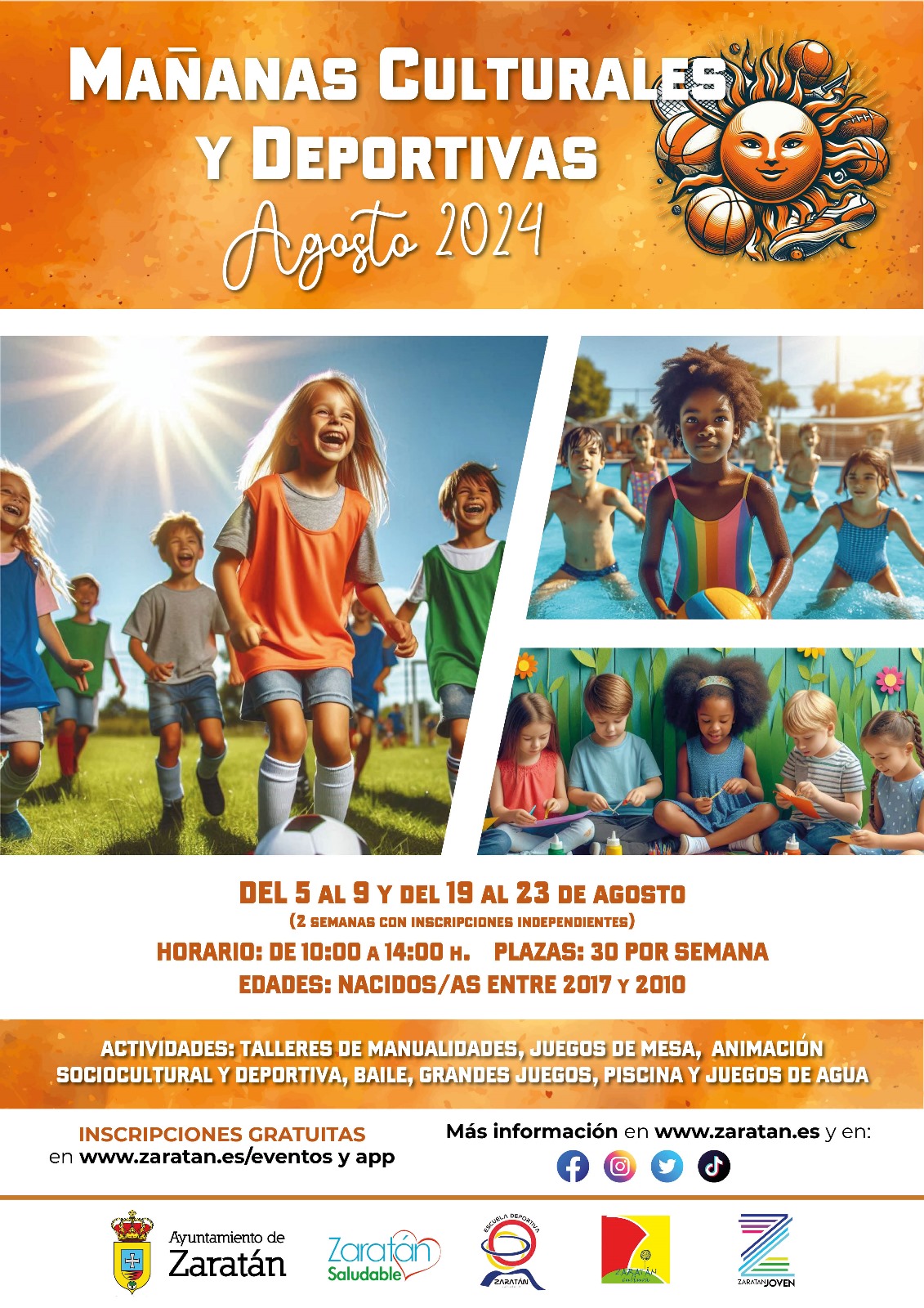 Mañanas culturales y deportivas del 19 al 23 de agosto