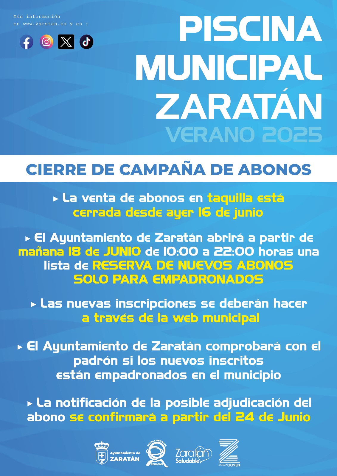 LISTA DE EMPADRONADOS PARA RESERVA DE ABONOS DE LA PISCINA 2025