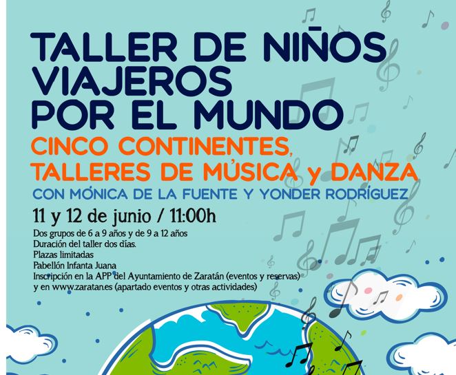 TALLER NIÑOS VIAJEROS POR EL MUNDO CINCO CONTINENTES, TALLERES DE MUSICA y DANZA DE 6 A 12 AÑOS